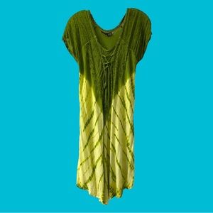 S.R. Fashion Green Tie-Dye Sheer Mermaid Dress / free size (fits M-XL)